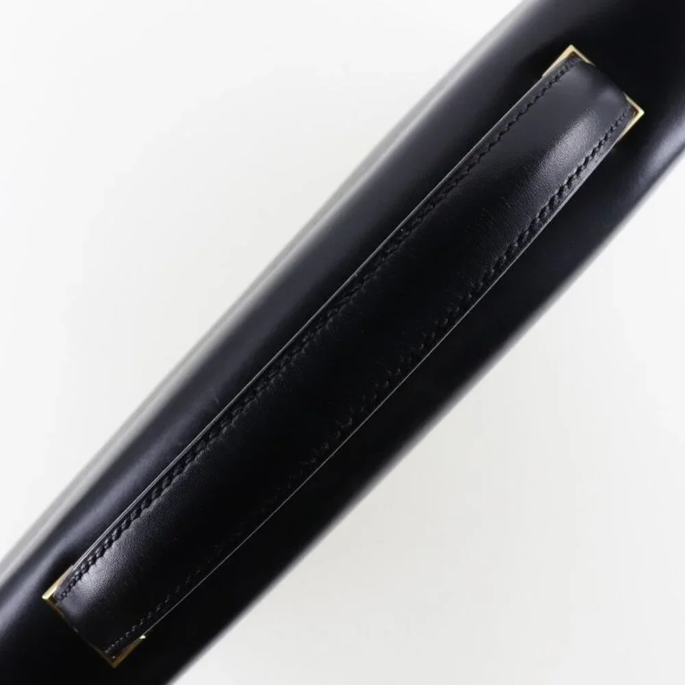 Hermes Danube 38 Briefcase 6 Z Calf Black Gold Hardware V Business Bag